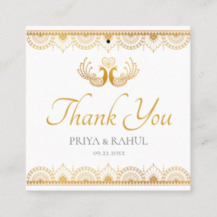 Elegante Gold Pattern Indian Wedding Gift Tag