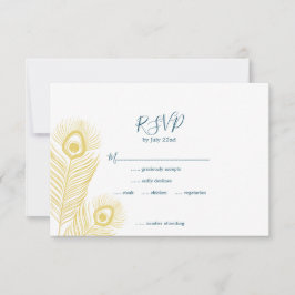 Elegante Gold Peacock Wedding RSVP Cards Karte