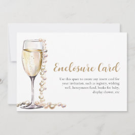 Elegante Gold Pearls und Prosecco Umschließungskar Einladung