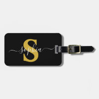 Elegante Gold Personalisiert Monogram Modern Simpl