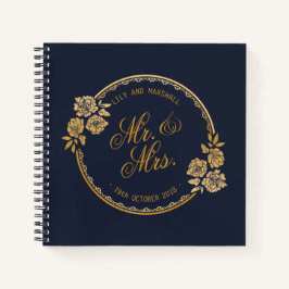 Elegante Gold Personalisiert Wedding | Gästebuch Notizbuch