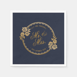 Elegante Gold Personalisiert Wedding | Serviette