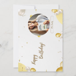 Elegante Gold Personalisierte Geburtstagskarte Einladung