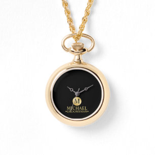 Elegante Gold Personalisierte Trauzeugen Armbanduhr