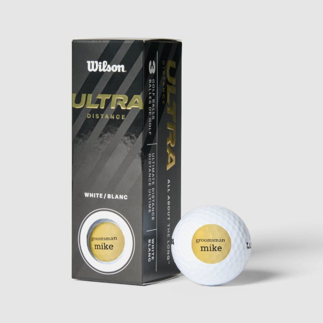 Elegante Gold Personalisierte Trauzeugen Golfball (Verpackungen)