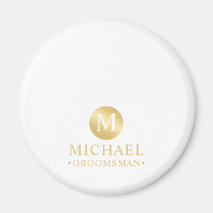 Elegante Gold Personalisierte Trauzeugen Magnet