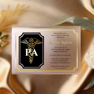 Elegante Gold Physicians Assistant Graduation Part Acryleinladungen