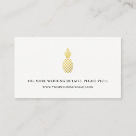 Elegante Gold Pineapard Wedding Website Cards Begleitkarte