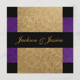 Elegante Gold-Purple-Paisley-Verlobungsparty Einladung