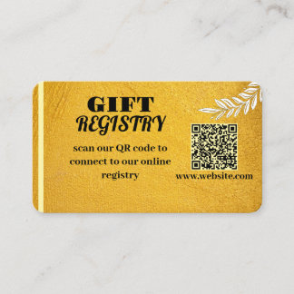 Elegante Gold QR Code Geschenk Registrierungseinga Begleitkarte