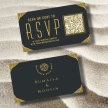 Elegante Gold QR Code UAWG Islamische Hochzeitssei