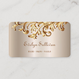 Elegante Gold Rokoko-Ornamente Visitenkarte