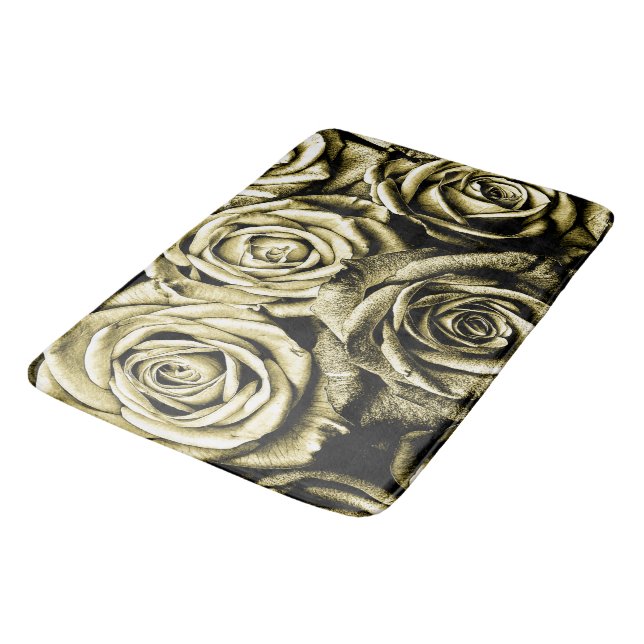 Elegante Gold-Rose Badematte (Schrägansicht)