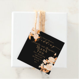 Elegante Gold Rose Black Wedding Geschenkanhänger