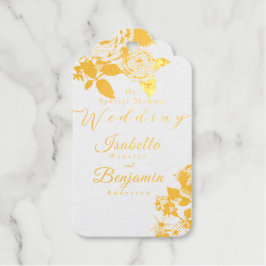 Elegante Gold Rose Black Wedding Geschenkanhänger