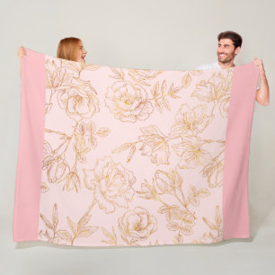 Elegante Gold-Rose Fleecedecke