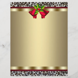 Elegante Gold-Rot-Leopard-Weihnachtsbriefkopf
