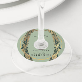 Elegante Gold Sage Grüne Blätter Hochzeit