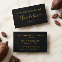 Elegante Gold-Schrift Chocolatier-Branding Schwarz
