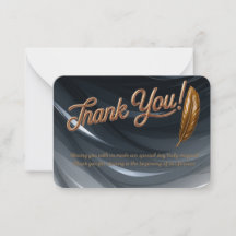 Elegante Gold-Schrift Danksagungskarte