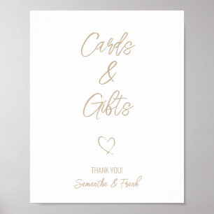 Elegante Gold-Schrift Hochzeitskarte und Geschenk Poster