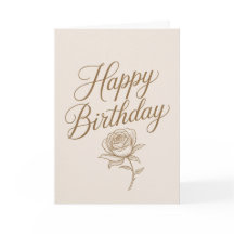 Elegante Gold-Schrift Minimalistische Geburtstagsk