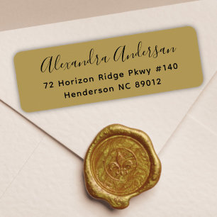 Elegante Gold-Schwarz-Schrift Rücksendeadresse