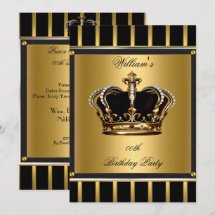 Elegante gold-schwarze Streifen-Geburtstagskrone f Einladung