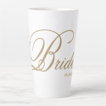 Elegante Gold Script Bride Latte Tasse