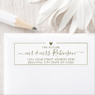 Elegante Gold Script Chic Wedding Rücksendeadresse