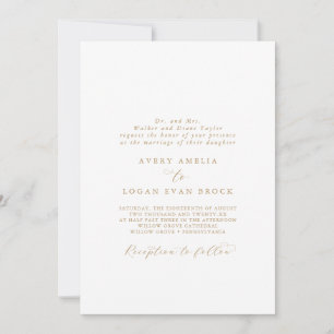 Elegante Gold Script Formal Brides Eltern Hochzeit Einladung