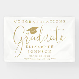 Elegante Gold Script Graduation Party Banner