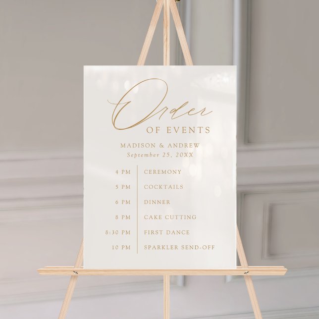 Elegante Gold Script-Hochzeitserie Acrylschild (Von Creator hochgeladen)