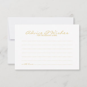 Elegante Gold Script Hochzeitsratgeber und Wunschk Hinweiskarte