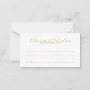 Elegante Gold Script Hochzeitsratgeber und Wunschk Hinweiskarte