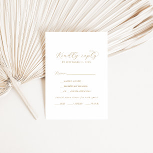 Elegante Gold Script Menü Auswahl RSVP Karte