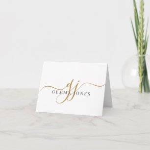 Elegante Gold Script Monogram Initials Minimalisti