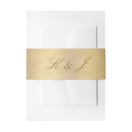 Elegante Gold Script Monogram Shiny Gold Wedding Einladungsbanderole
