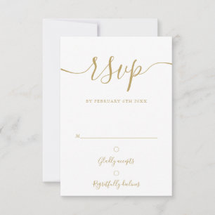 Elegante Gold Script Simple Modern RSVP Card Karte