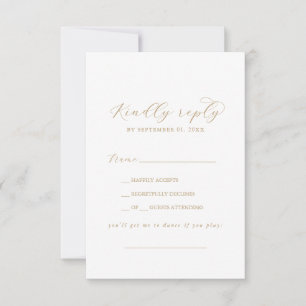 Elegante Gold Script Song Request RSVP Card