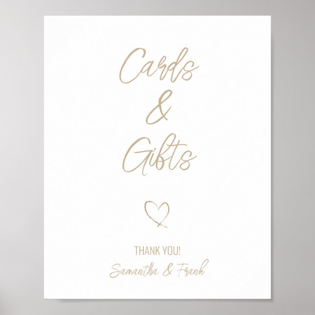 Elegante Gold Script Wedding Card und Geschenk Poster (Vorne)