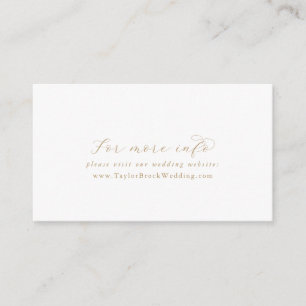 Elegante Gold Script Wedding Website Enclosure Car Begleitkarte