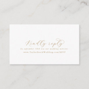 Elegante Gold Script Wedding Website UAWG Begleitkarte