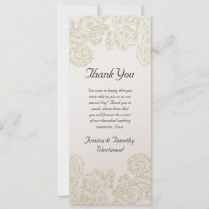 Elegante Gold Scrolls Wedding Dankeschön Card Einladung