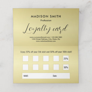 Elegante Gold-Signatur-Monogramm auf Schwarz Treuekarte