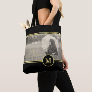Elegante Gold-Signatur-Monogramm mit Foto