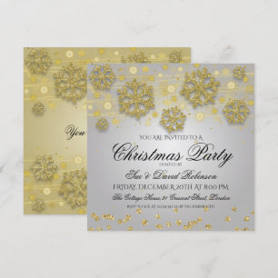 Elegante Gold & Silver Weihnachtsfeier Einladung