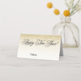 Elegante Gold Silvester Wedding Platzkarte
