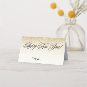 Elegante Gold Silvester Wedding Platzkarte