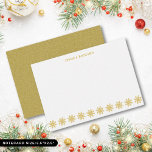 Elegante Gold Snowflake Personalisierte Note Card Mitteilungskarte<br><div class="desc">Eleganter Gold Schneeflocken Noecard,  um mit Ihrem Namen zu personalisieren.</div>
